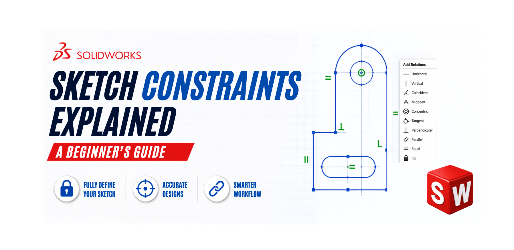 SOLIDWORKS Sketch Constraints Explained: A Beginner's Guide